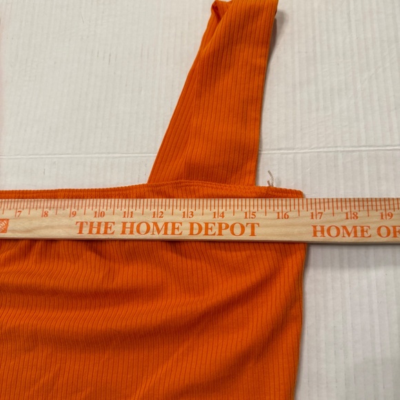 NWT Reformation size XL Laurena Knit Dress Citrus Ribbed Square Neck - Picture 9 of 14